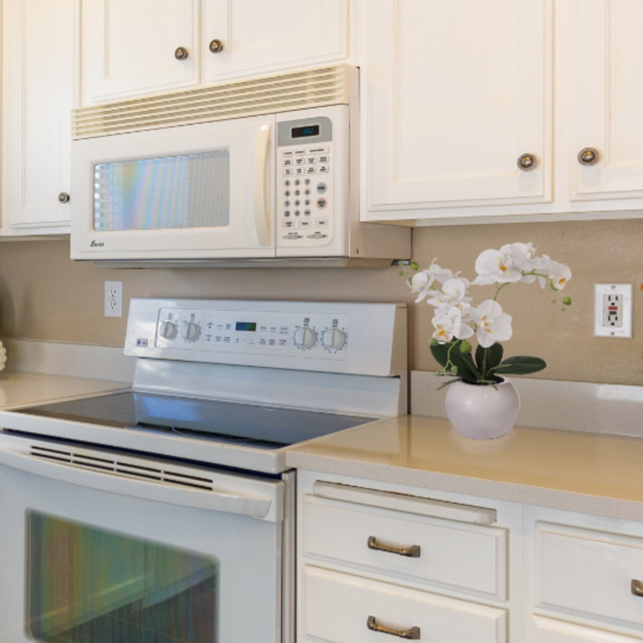 Elegant 18" White Phalaenopsis Orchid Arrangement in Ceramic Vase - Upgrade Your Home Decor, Floral Home by Artificial Flowers